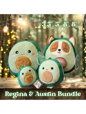 NWT Squishmallows Regina and Austin Avocado Set